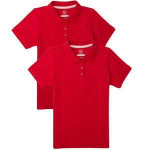 Wonder Nation girls's S school uniform short sleeve red polo 3 pack NEW XL 14-16